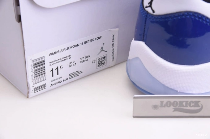 Reps TBK AH7860-100 Jordan 11 White Low Retro Concord Air 0813